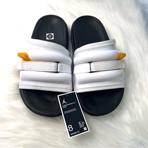 Nike Jordan Super Play Slide Slippers White/Taxi DM1683-170, Men Size 8 - Picture 5 of 11